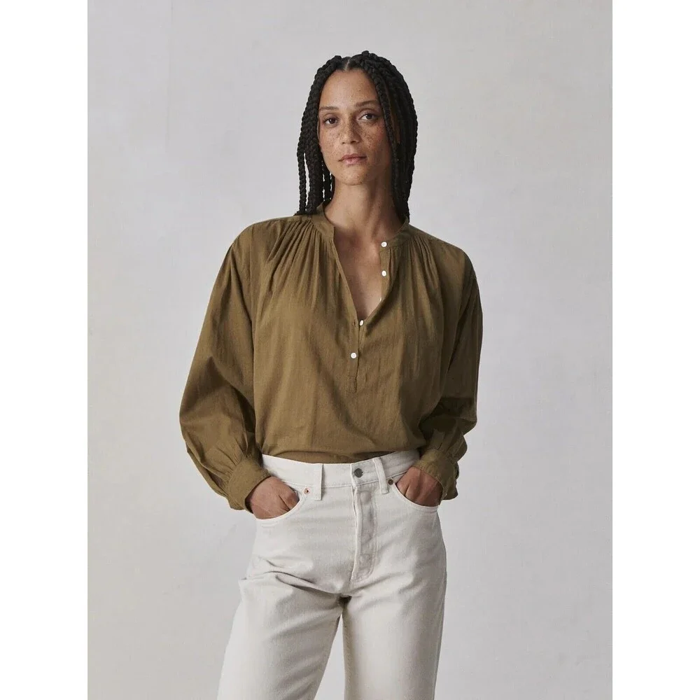 Buck Mason Heirloom Cotton Ojai Shirt Tunic Top Bronze Brown Oversized S 285929 - Picture 2 of 9